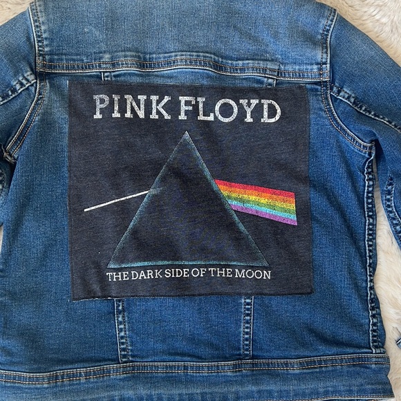 Hand Designed Collab Pink Floyd Girls Denim Jacket - Picture 2 of 6
